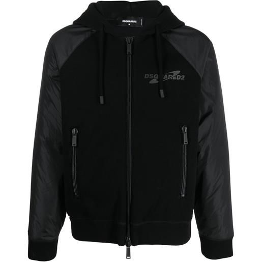 Dsquared2 logo-print hooded jacket - nero