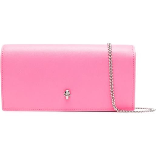 Alexander McQueen portafoglio con catena - rosa