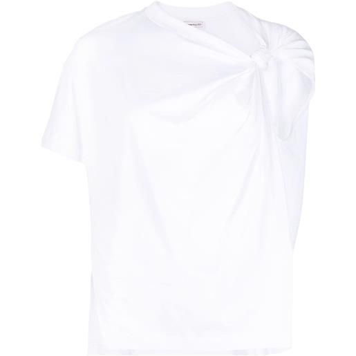 Alexander McQueen t-shirt con nodo asimmetrico - bianco
