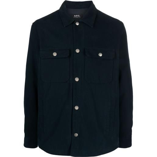 A.P.C. giacca-camicia con colletto ampio - blu