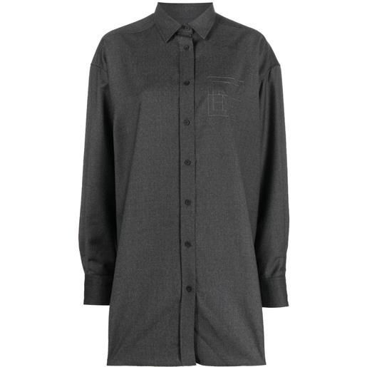 TOTEME camicia con ricamo oversize - grigio