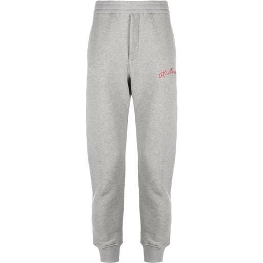 Alexander McQueen pantaloni sportivi con ricamo - grigio