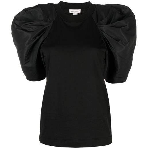 Alexander McQueen t-shirt con maniche a palloncino - nero