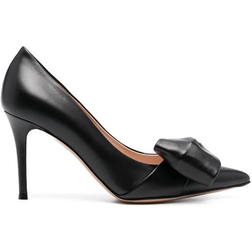 Gianvito Rossi pumps con fiocco 85mm in pelle - nero