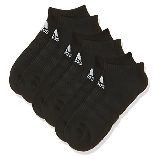 Adidas cushioned, calzini unisex-adulto, nero/nero/nero, xs