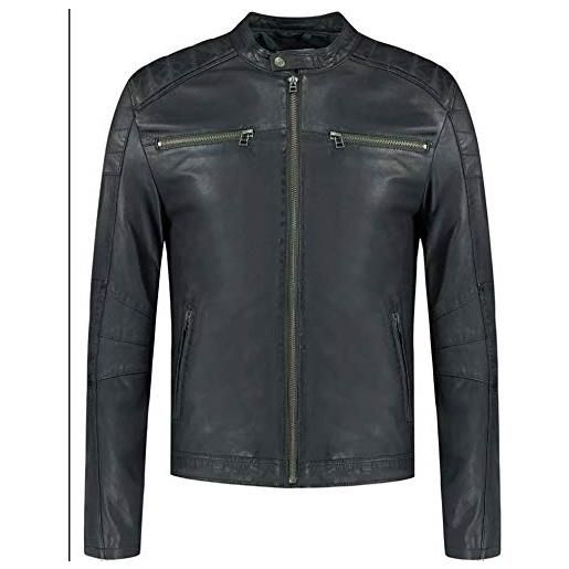 Goosecraft jacket965 leather jacket, blu scuro (midnight), xs uomo