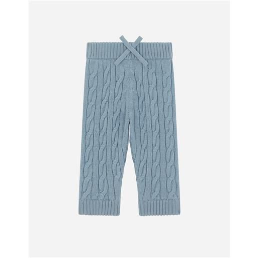 Dolce & Gabbana cable-knit pants with dg logo patch