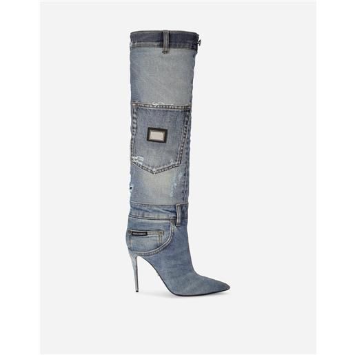 Dolce & Gabbana patchwork denim boots