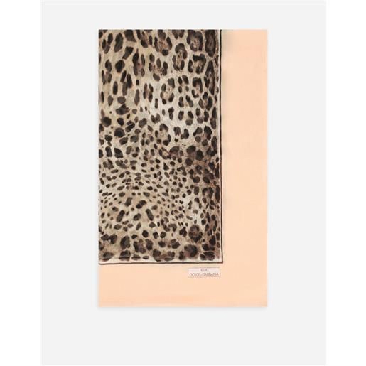 Dolce & Gabbana sciarpa in seta creponne stampa leopardo