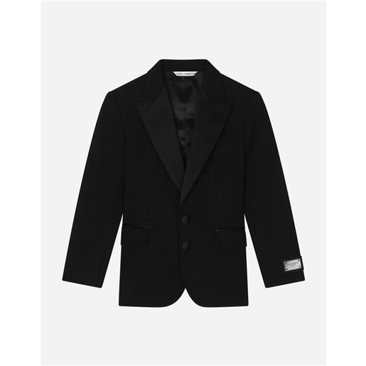 Dolce & Gabbana single-breasted tuxedo jacket with logo tag