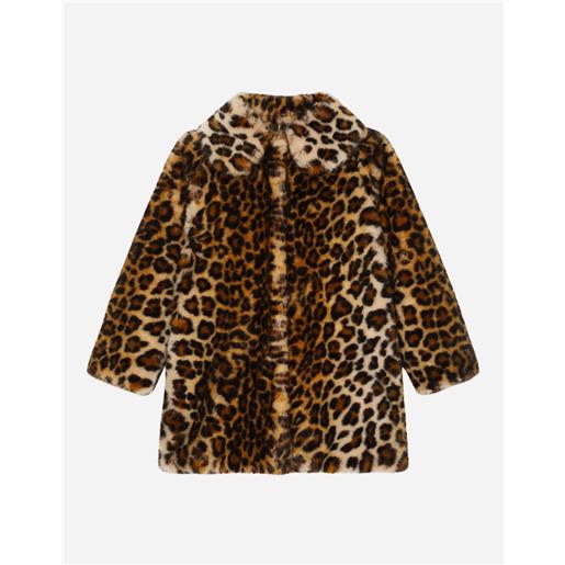 Dolce & Gabbana cappotto in ecopelliccia stampa leopardo