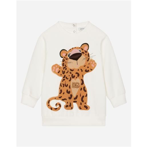 Dolce & Gabbana felpa girocollo in jersey stampa baby leo