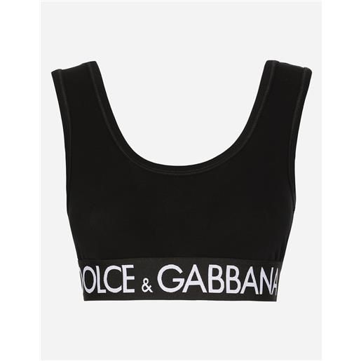 Dolce & Gabbana top in jersey con elastico logato