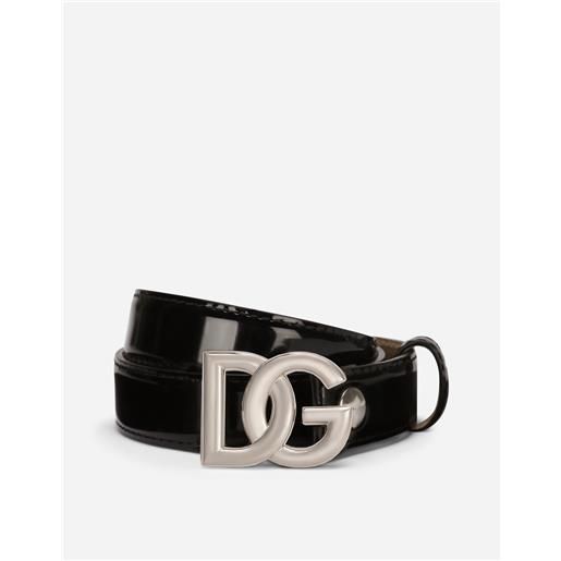 Dolce & Gabbana shiny calfskin belt with dg logo