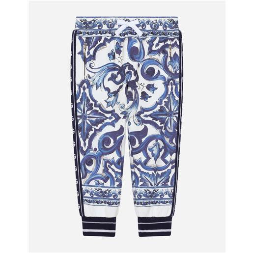 Dolce & Gabbana pantaloni jogging in jersey stampa maiolica