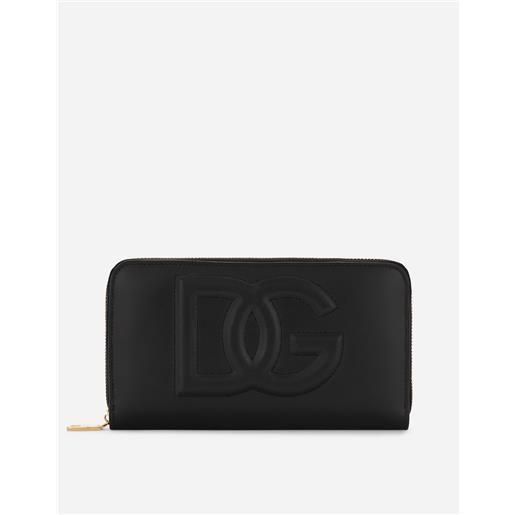 Dolce & Gabbana portafoglio zip around in pelle di vitello con logo dg
