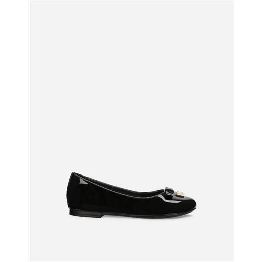 Dolce & Gabbana patent leather ballet flats with metal dg logo