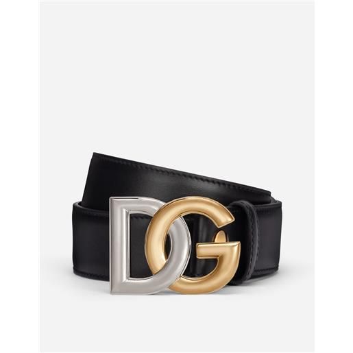 Dolce & Gabbana calfskin belt with double-plated dg logo