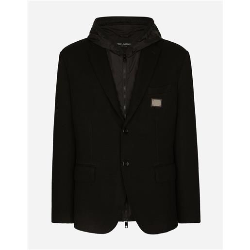Dolce & Gabbana giacca jersey con cappuccio e gilet in nylon