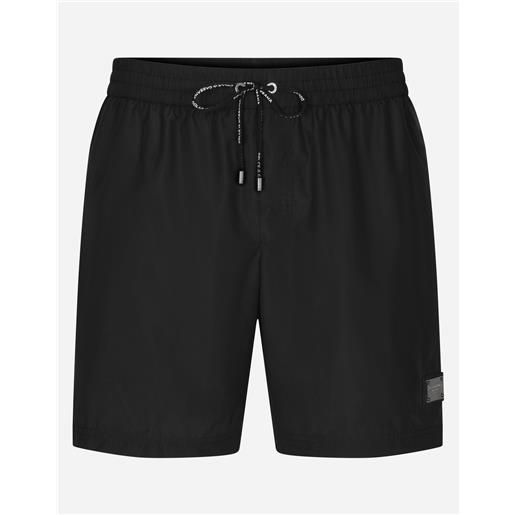 Dolce & Gabbana mid-length swim trunks with branded plate