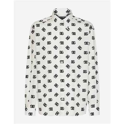 Dolce & Gabbana camicia over cotone stampa dg monogram