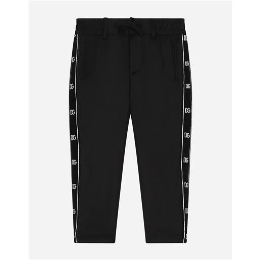 Dolce & Gabbana stretch woolen pants with logo band