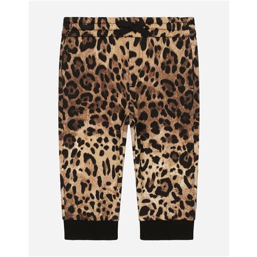 Dolce & Gabbana pantaloni jogging in jersey stampa leopardo