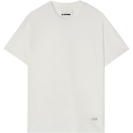 Jil Sander t-shirt con placca logo - bianco