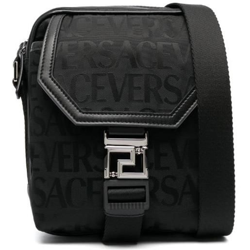 Versace borsa messenger con stampa - nero