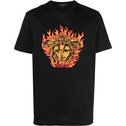 Versace t-shirt medusa flame - nero
