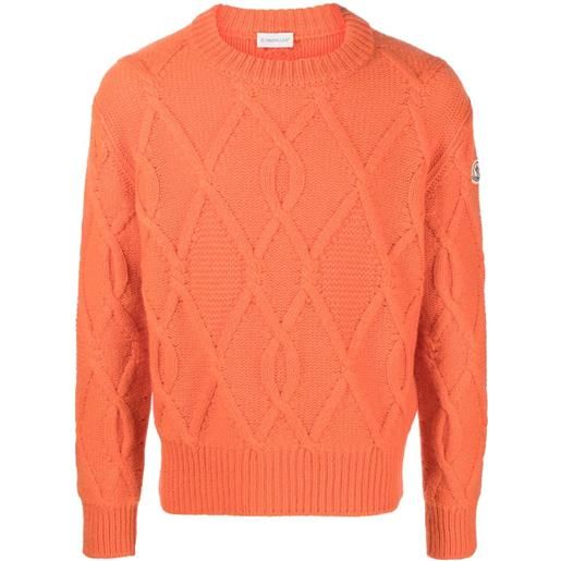 Moncler maglione con applicazione - arancione