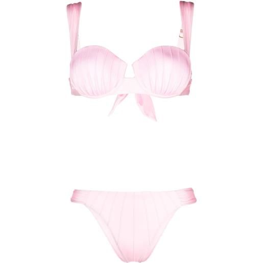 Noire Swimwear set bikini con nodo - rosa