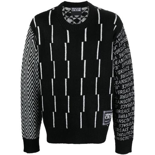 Versace Jeans Couture maglione con motivo geometrico - nero