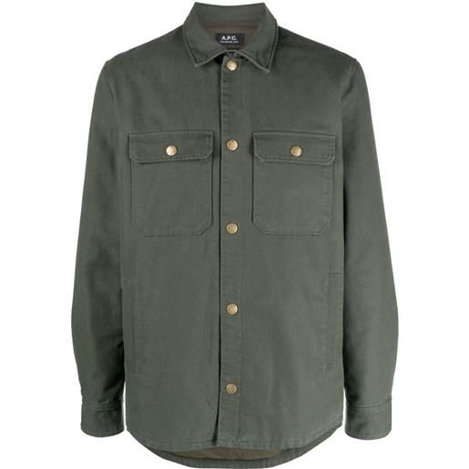 A.P.C. giacca-camicia con borchie - verde