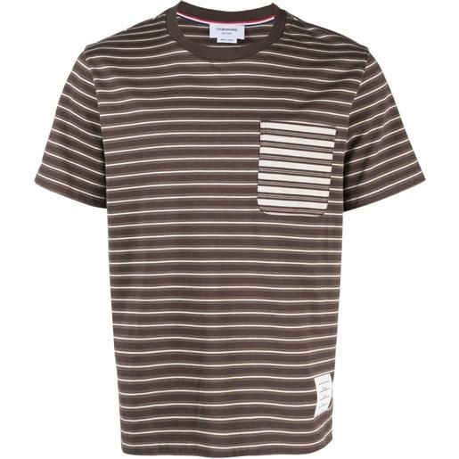Thom Browne t-shirt a righe - marrone