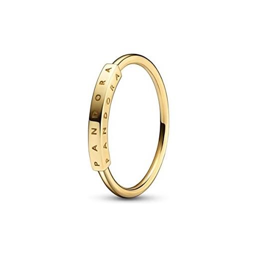 PANDORA anello da donna signature id 585 oro, metallo, senza pietre preziose, metallo, senza pietre preziose