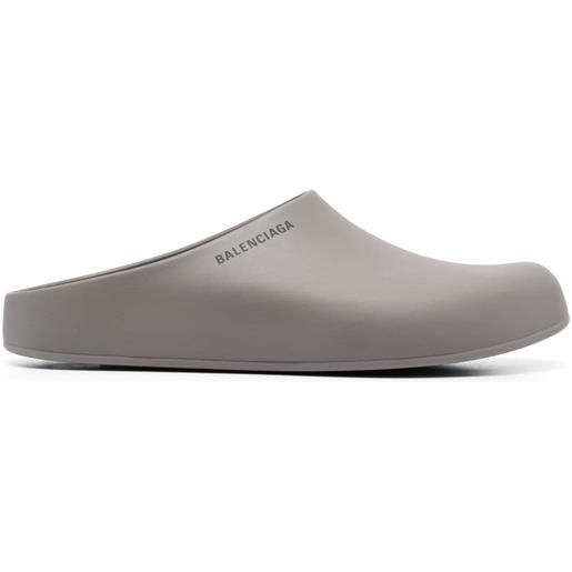 Balenciaga sandali slides con stampa - grigio