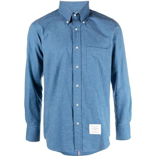 Thom Browne camicia denim con applicazione - blu