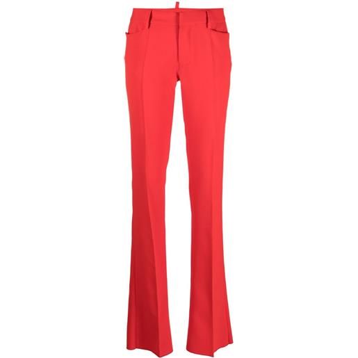 Dsquared2 pantaloni sartoriali con pieghe - rosso