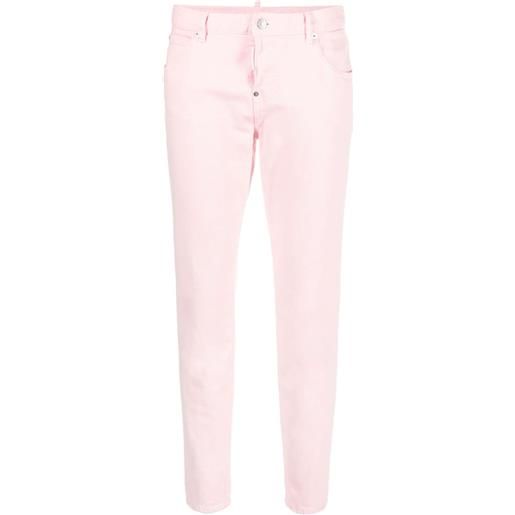 Dsquared2 jeans crop white bull - rosa