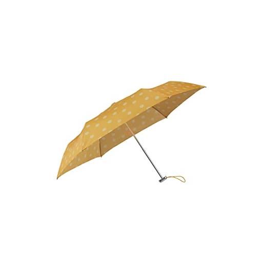 Samsonite alu drop s - 3 section manual mini flat - ombrello, 23 cm, giallo (yellow polka dots)