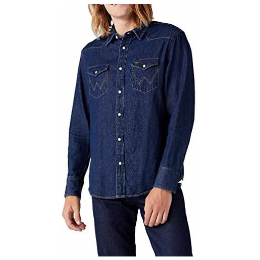 Wrangler icons, camicia uomo, blu (1 year), xl