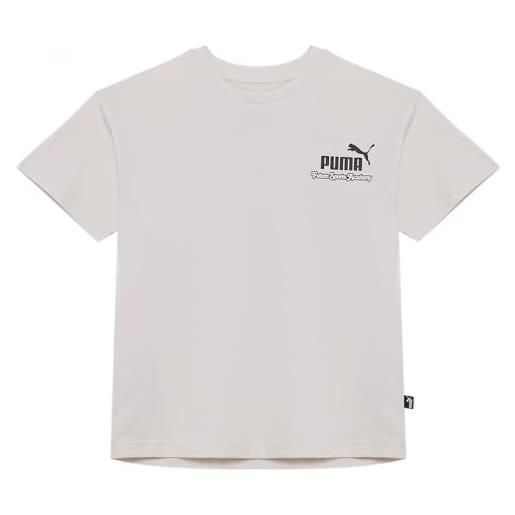 PUMA ess+ maglietta grafica metà anni '90 b, tee unisex-adulto, neve alpina, 176