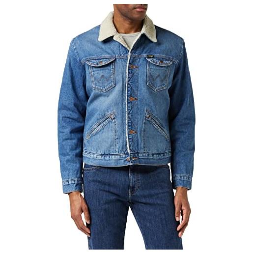 Wrangler icons sherpa w4m giacca in jeans, 3 years 10k, s uomo