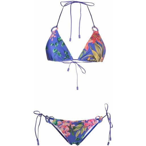 ZIMMERMANN set bikini tropicana a fiori - blu