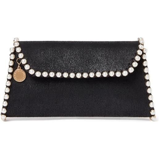 Stella McCartney clutch falabella con perle - nero
