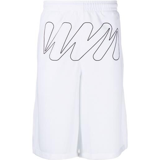 Off-White shorts wave outl diagonal - bianco