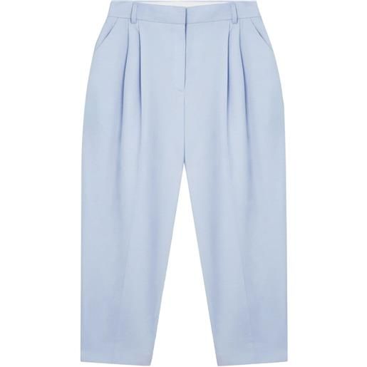 Stella McCartney pantaloni crop con pieghe - blu