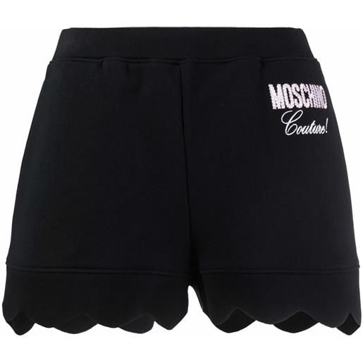 Moschino shorts con ricamo couture - nero