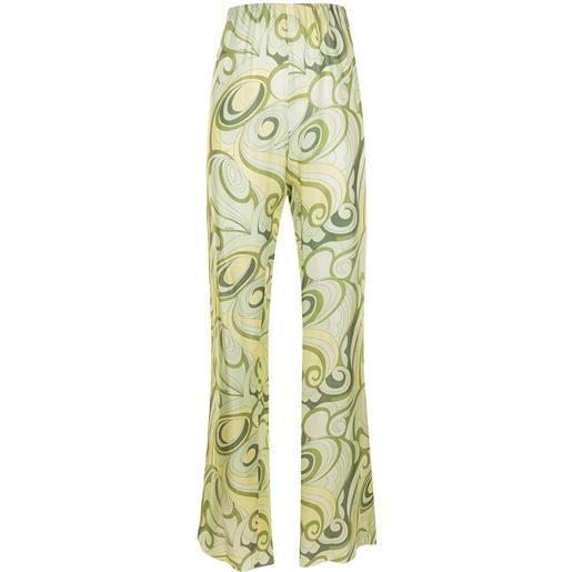 Raf Simons pantaloni hippie con stampa - verde